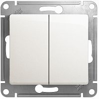 Переключатель без рамки Systeme Electric Glossa 2-кл. проходной перламутр картинка